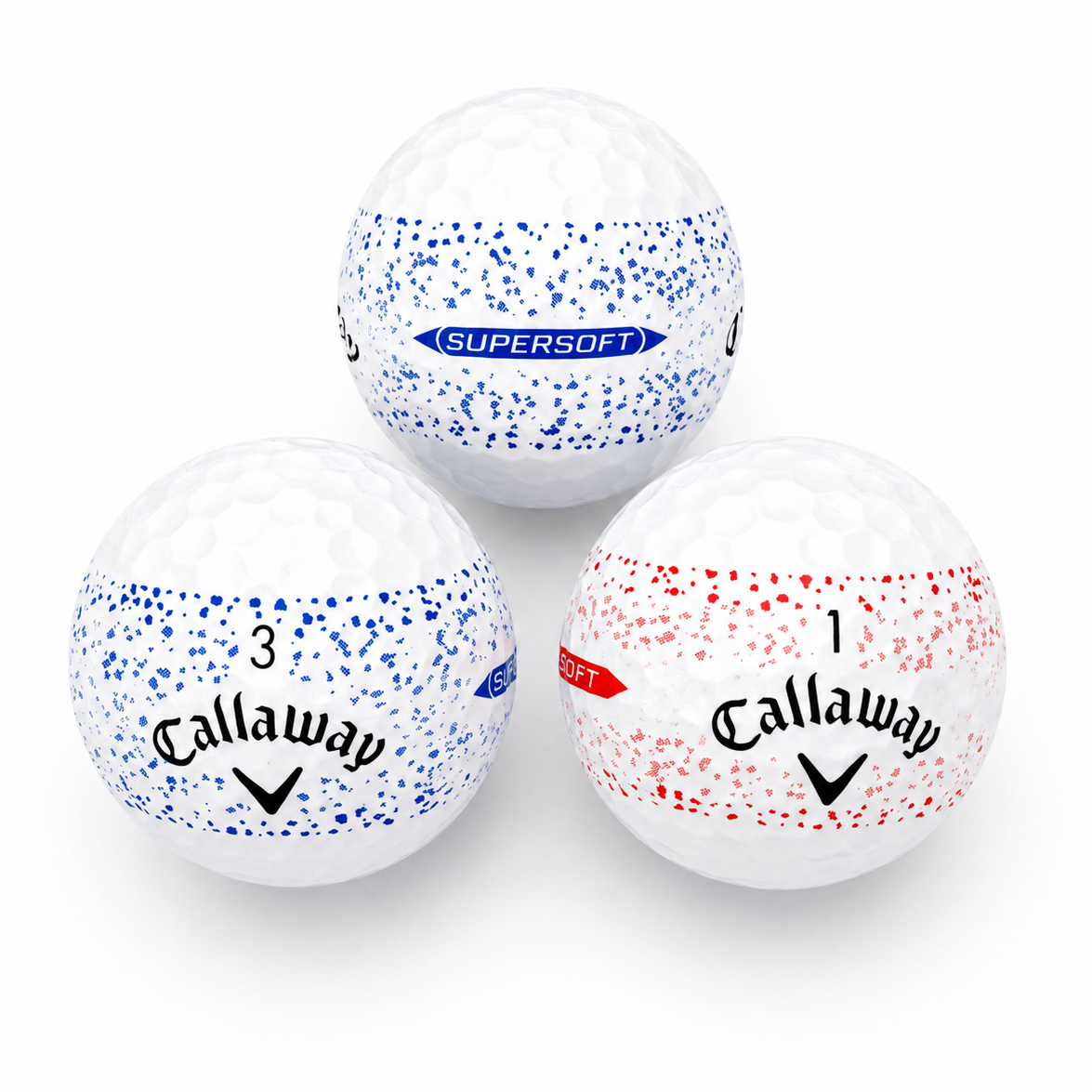 Callaway Supersoft Splatter lake balls grade A mixed colours